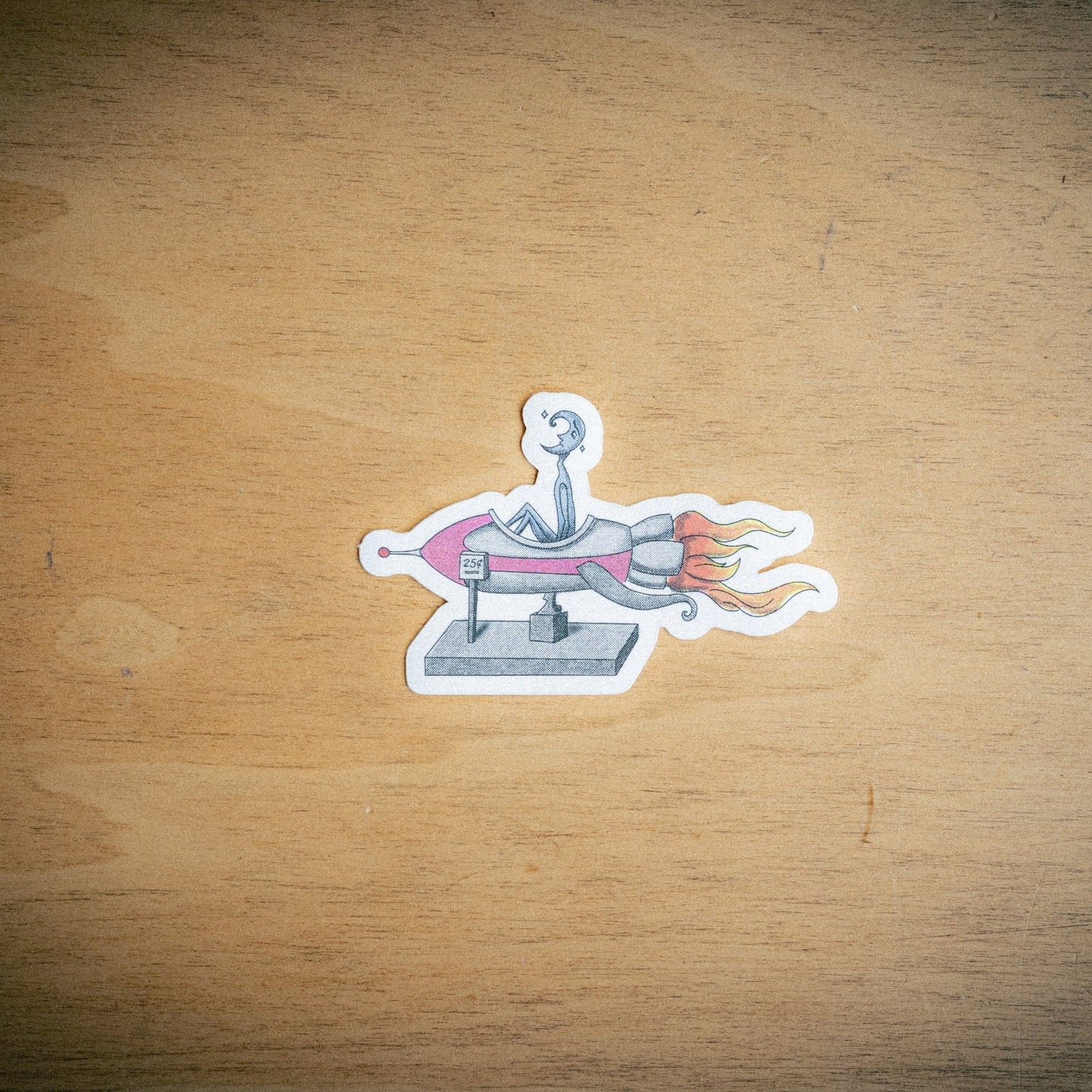 Asteroid's Rocketship Sticker - Twelve05 Studios Shop