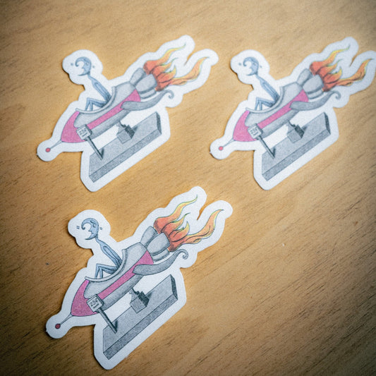 Asteroid's Rocketship Sticker - Twelve05 Studios Shop