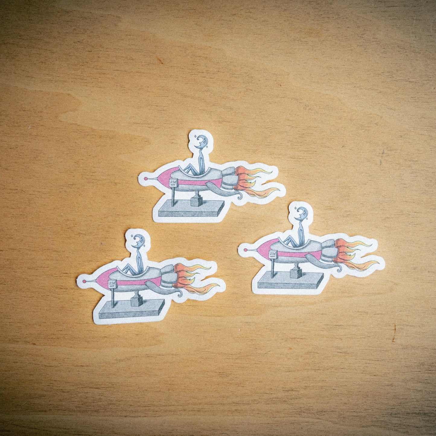 Asteroid's Rocketship Sticker - Twelve05 Studios Shop