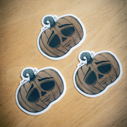 Pumpkin Head Sticker - Twelve05 Studios Shop