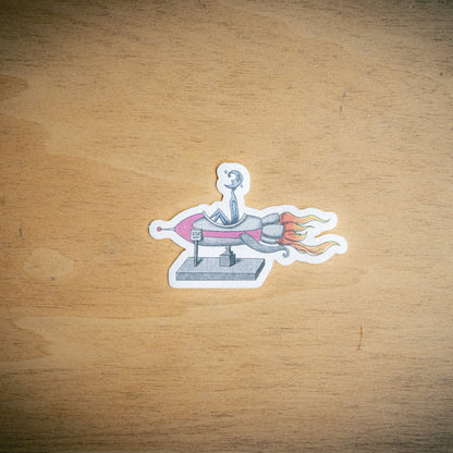 Asteroid's Rocketship Sticker - Twelve05 Studios Shop