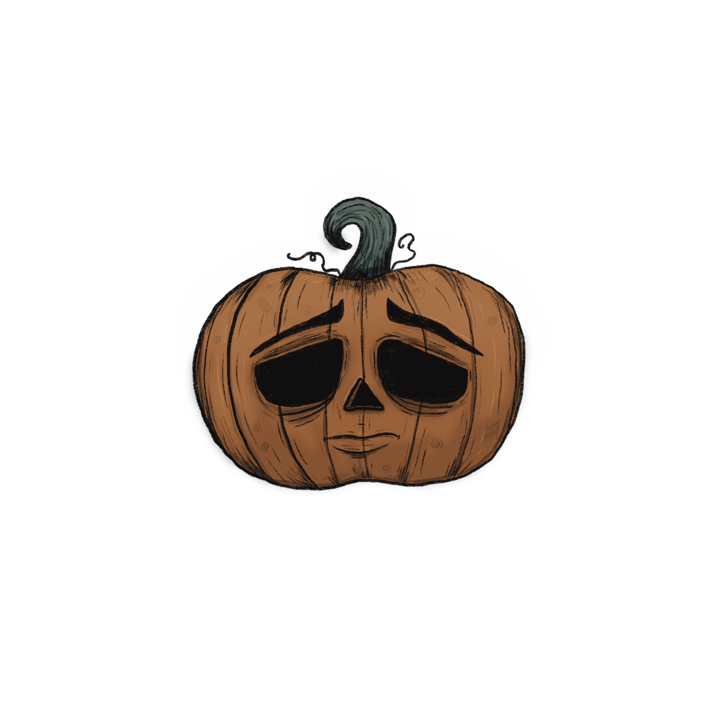 Pumpkin Head Sticker - Twelve05 Studios Shop