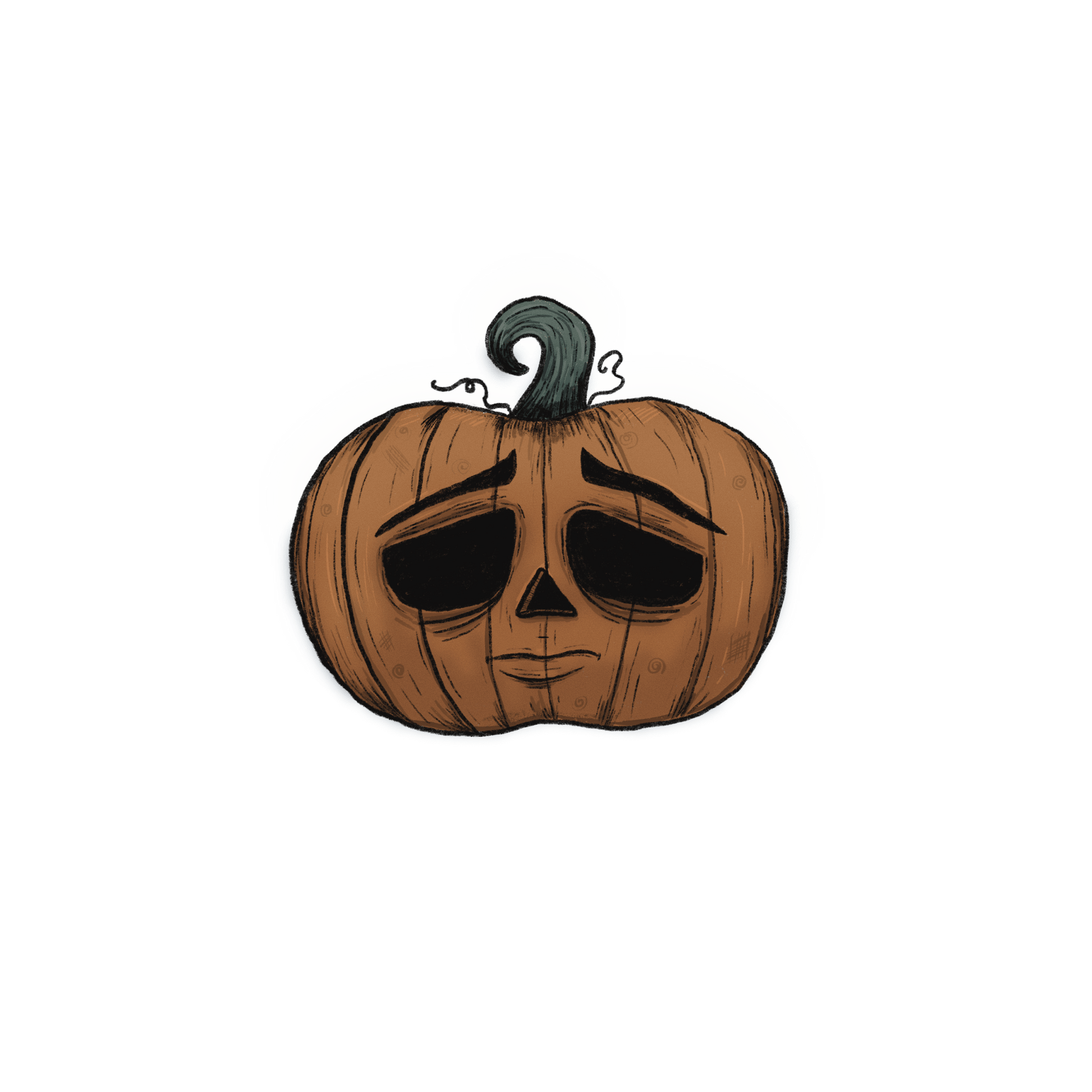 Pumpkin Head Sticker - Twelve05 Studios Shop